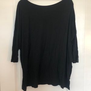 Black 3/4 sleeve piko top